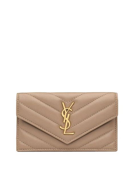 Saint Laurent Cassandre Matelass Fragments Flap Card Case in 